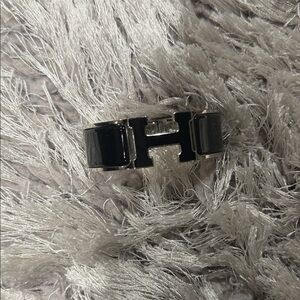 Silver and Black Hermes Bracelet